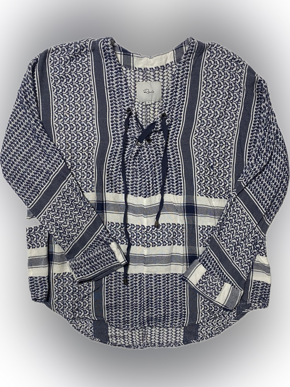 Rails lily tunic in lNavy & Cream Patterned